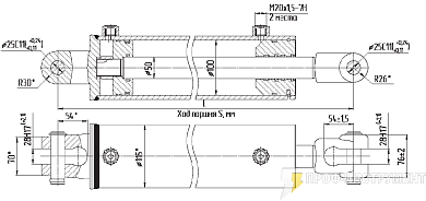 Гидроцилиндр МС100/50х600-3(4).22(915)