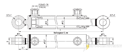 Гидроцилиндр МС40/25х320-3(4).22(555)