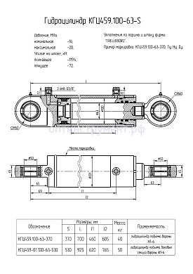 Гидроцилиндр КГЦ 459.100-63-370